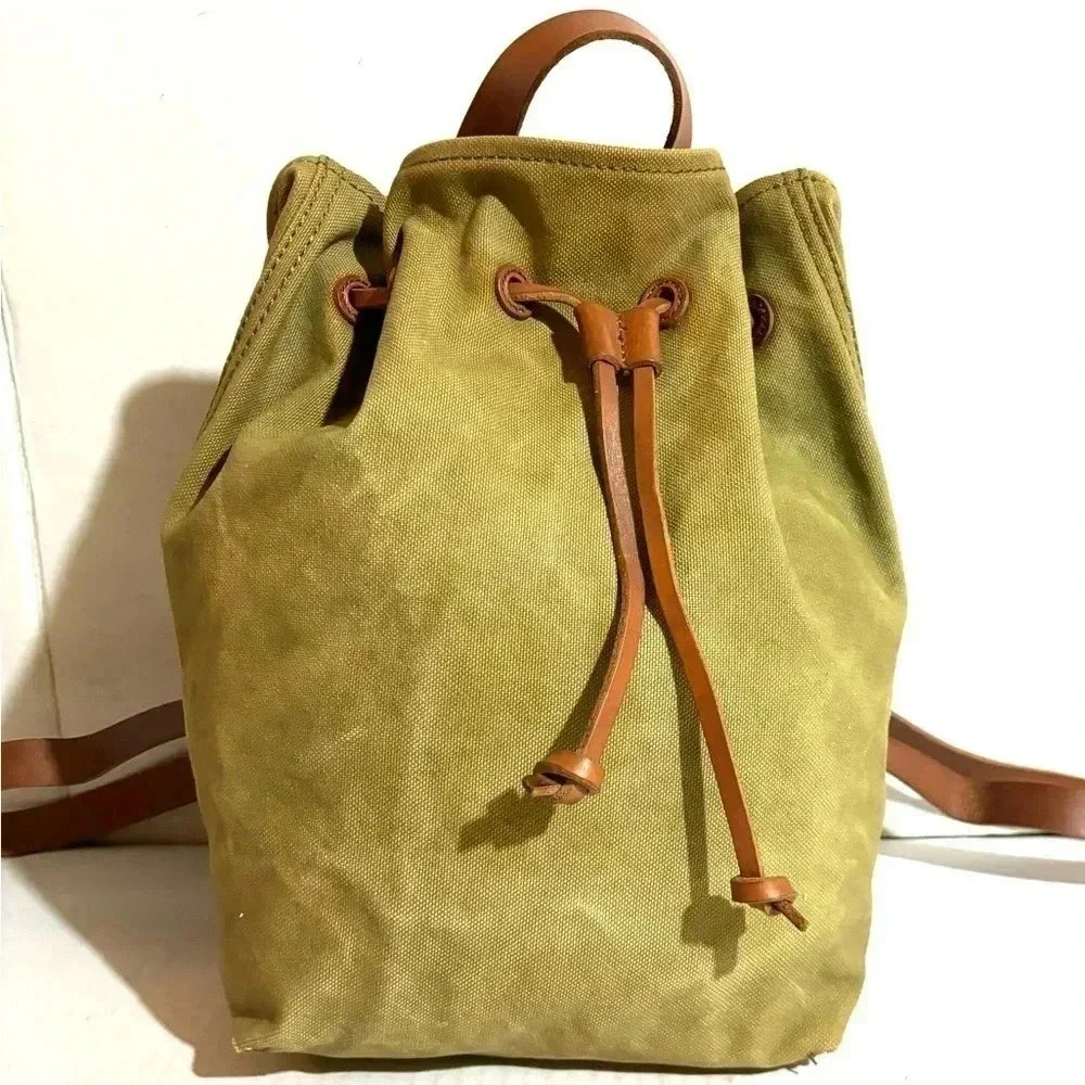 Olive Green Canvas Backpack